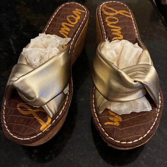 Sam Edelman Ramsey Gold Wedge Sandals - NEW; No Box - SZ 6.5 - Picture 9 of 9